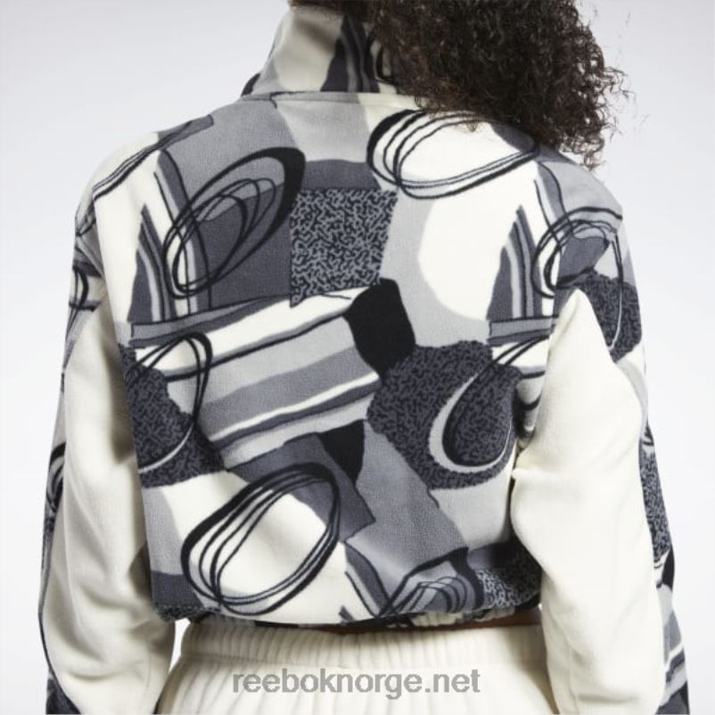 kvinner ren grå 5 2X42N848 Reebok klassisk vinterprint genser med halv glidelås - Bilde 7