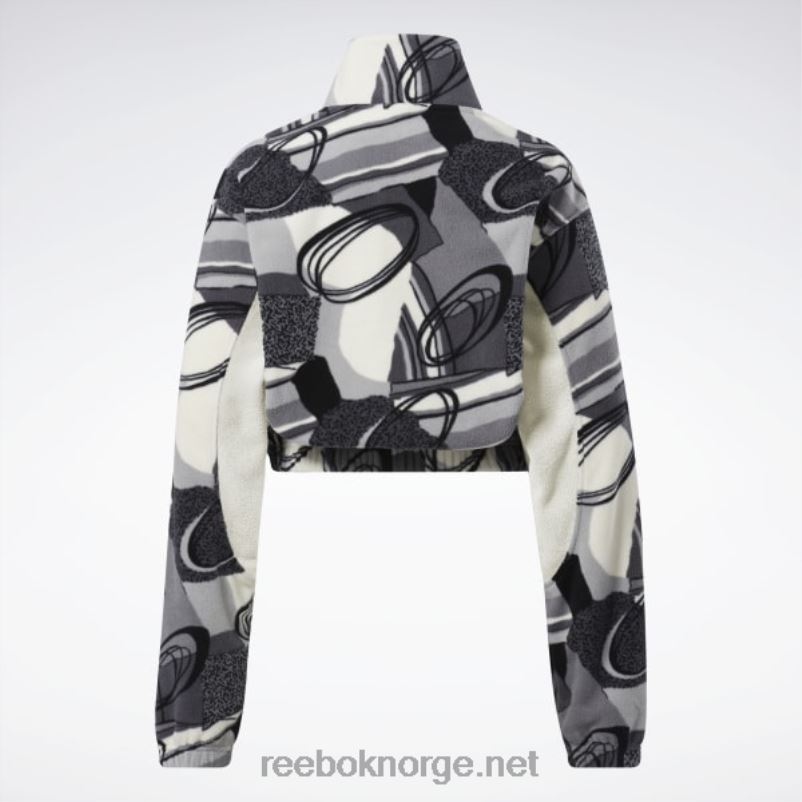 kvinner ren grå 5 2X42N848 Reebok klassisk vinterprint genser med halv glidelås - Bilde 9