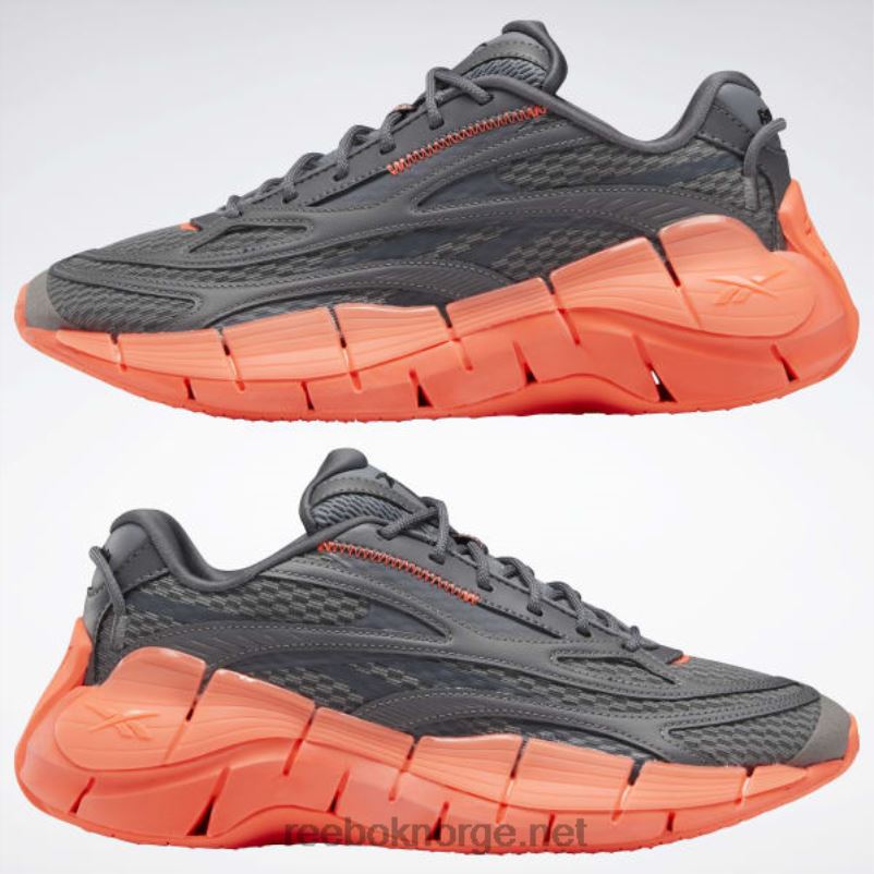 kvinner ren grå 6/ren grå 7/oransje bluss 2X42N219 Reebok zig kinetica 2.5 sko - Bilde 3