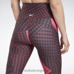 kvinner rødbrun 2X42N981 Reebok lux dristige høye leggings - Bilde 4