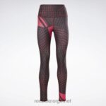 kvinner rødbrun 2X42N981 Reebok lux dristige høye leggings - Bilde 6