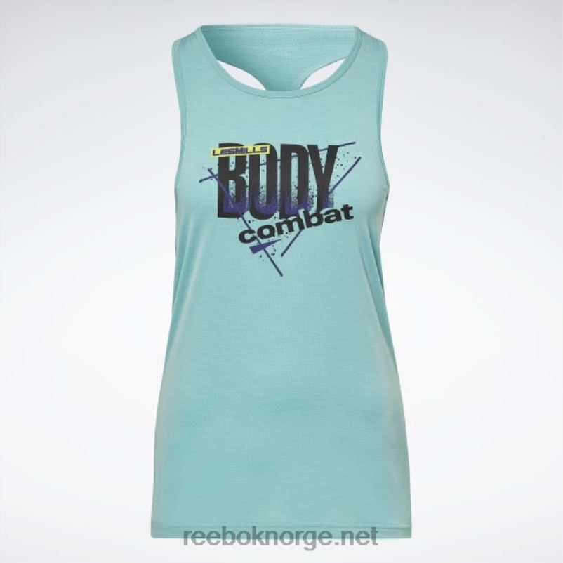 kvinner semi klassisk blågrønn 2X42N552 Reebok les mills bodycombat activchill grafisk tanktopp - Bilde 6