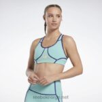 kvinner semi klassisk blågrønn 2X42N635 Reebok les mills colorblock bh