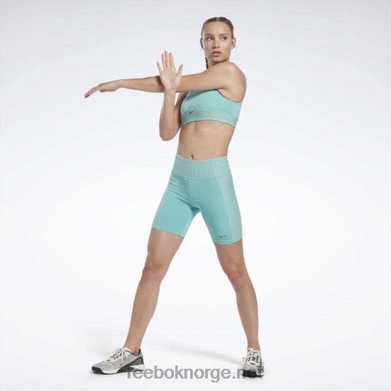 kvinner semi klassisk blågrønn 2X42N681 Reebok les mills ribbestrikkede korte leggings - Bilde 2
