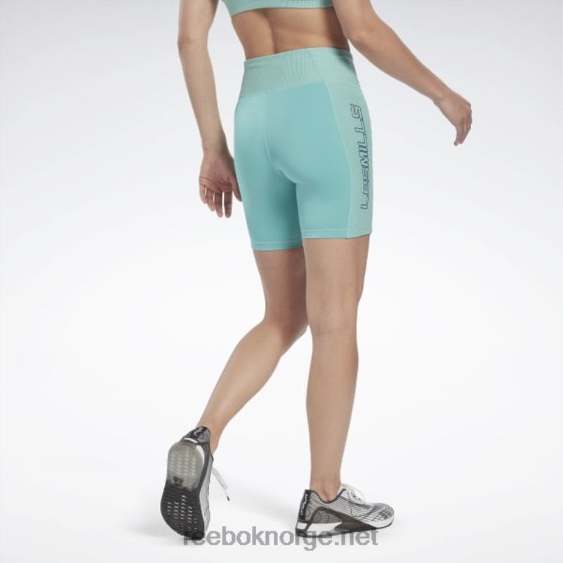kvinner semi klassisk blågrønn 2X42N681 Reebok les mills ribbestrikkede korte leggings - Bilde 3