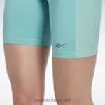 kvinner semi klassisk blågrønn 2X42N681 Reebok les mills ribbestrikkede korte leggings - Bilde 5