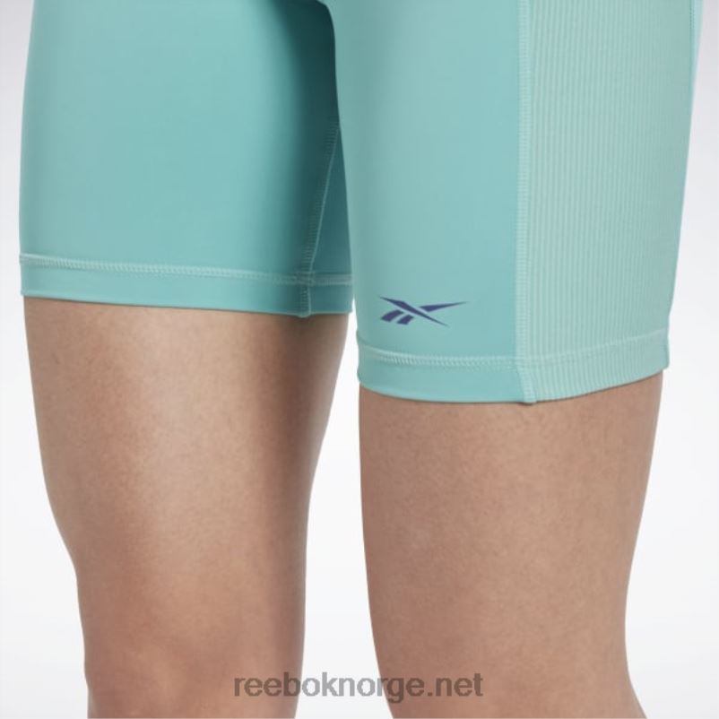 kvinner semi klassisk blågrønn 2X42N681 Reebok les mills ribbestrikkede korte leggings - Bilde 5