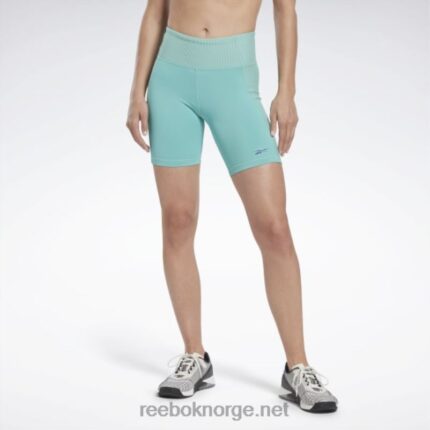 kvinner semi klassisk blågrønn 2X42N681 Reebok les mills ribbestrikkede korte leggings