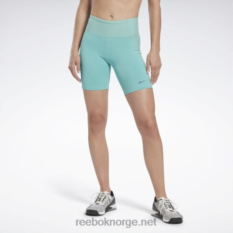kvinner semi klassisk blågrønn 2X42N681 Reebok les mills ribbestrikkede korte leggings - Bilde 1