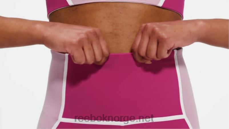 kvinner semi stolt rosa 2X42N385 Reebok lux fargeblokk-tights med høy midje - Bilde 2