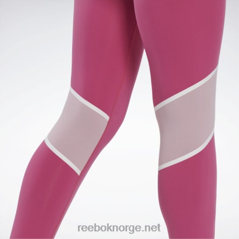 kvinner semi stolt rosa 2X42N385 Reebok lux fargeblokk-tights med høy midje - Bilde 5