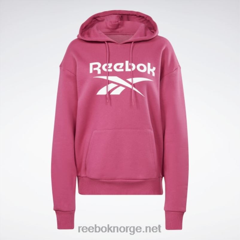 kvinner semi stolt rosa 2X42N582 Reebok identitet stor logo fleece hettegenser - Bilde 6