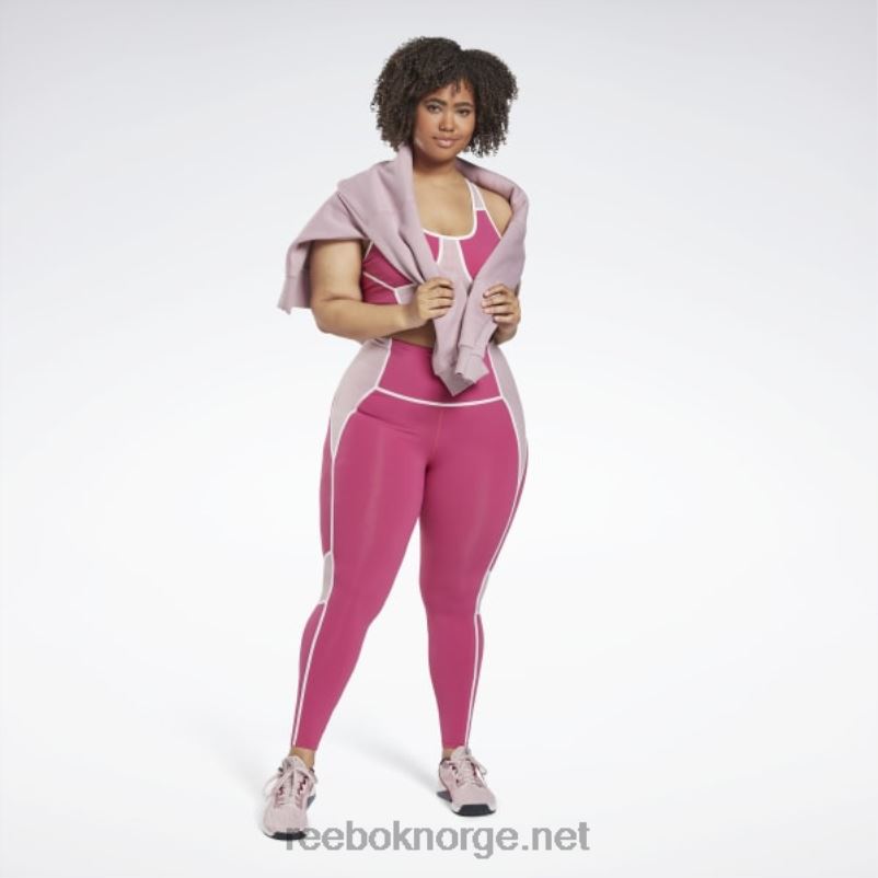 kvinner semi stolt rosa 2X42N651 Reebok lux fargeblokk-tights med høy midje (plus size) - Bilde 2