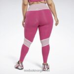 kvinner semi stolt rosa 2X42N651 Reebok lux fargeblokk-tights med høy midje (plus size) - Bilde 3