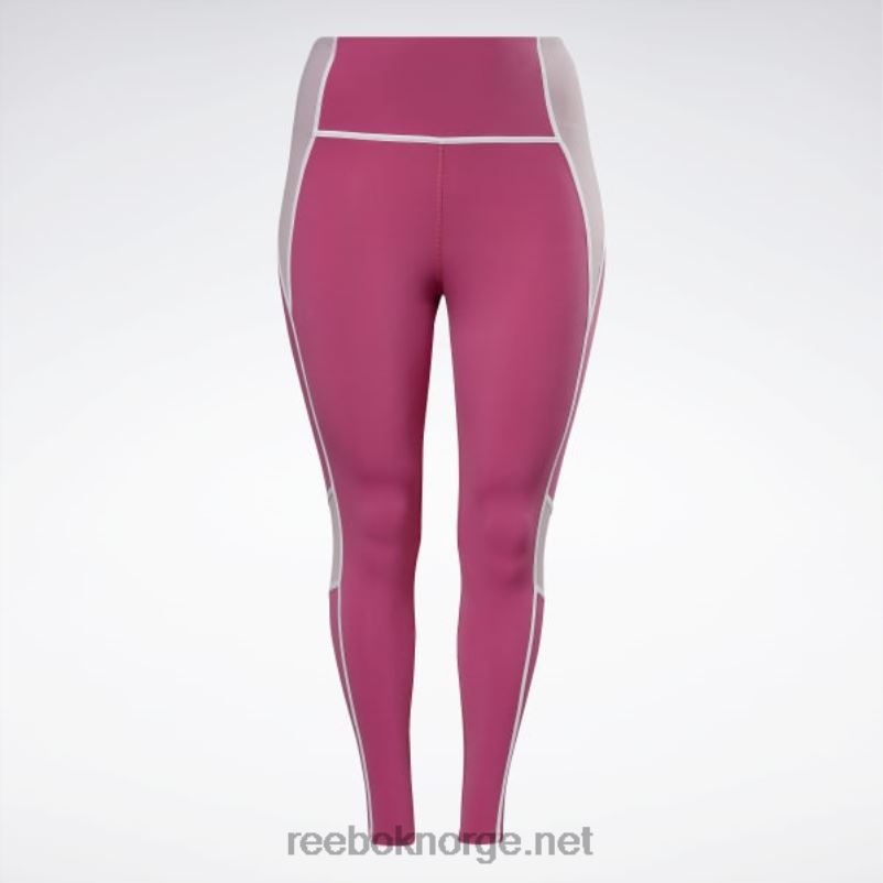 kvinner semi stolt rosa 2X42N651 Reebok lux fargeblokk-tights med høy midje (plus size) - Bilde 6