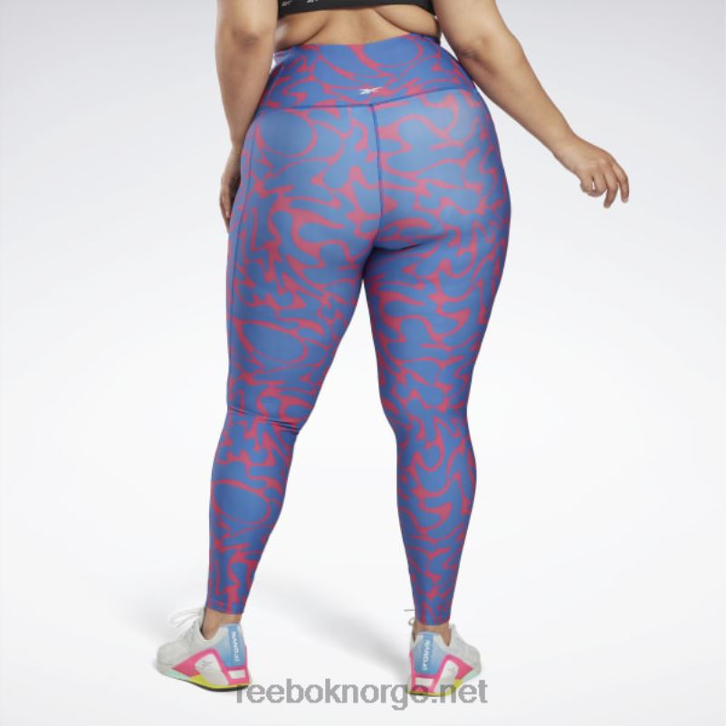 kvinner semi stolt rosa 2X42N667 Reebok treningsklare leggings med trykk (plus size) - Bilde 3