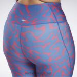kvinner semi stolt rosa 2X42N667 Reebok treningsklare leggings med trykk (plus size) - Bilde 4