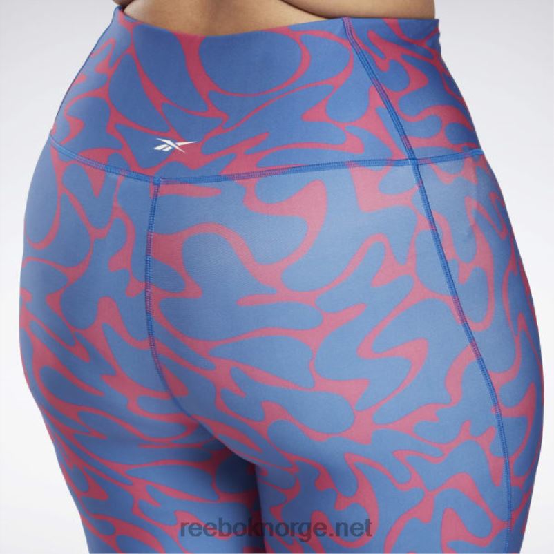 kvinner semi stolt rosa 2X42N667 Reebok treningsklare leggings med trykk (plus size) - Bilde 4