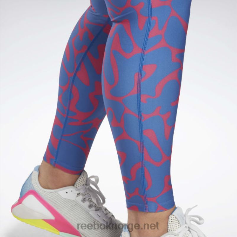 kvinner semi stolt rosa 2X42N667 Reebok treningsklare leggings med trykk (plus size) - Bilde 5