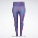 kvinner semi stolt rosa 2X42N667 Reebok treningsklare leggings med trykk (plus size) - Bilde 6