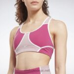 kvinner semi stolt rosa 2X42N694 Reebok lux racer vattert fargeblokkert BH - Bilde 4