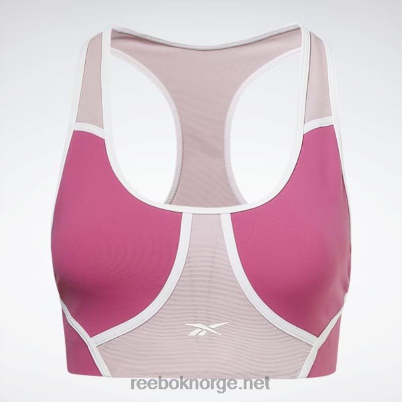 kvinner semi stolt rosa 2X42N694 Reebok lux racer vattert fargeblokkert BH - Bilde 6