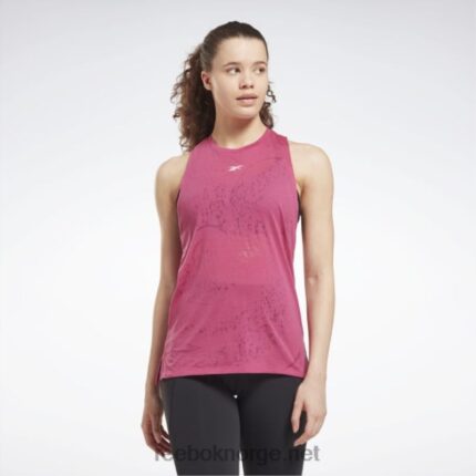 kvinner semi stolt rosa 2X42N714 Reebok utbrent tanktopp