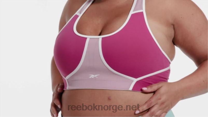 kvinner semi stolt rosa 2X42N804 Reebok lux racer vattert fargeblokkert BH (plus size) - Bilde 2