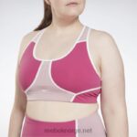 kvinner semi stolt rosa 2X42N804 Reebok lux racer vattert fargeblokkert BH (plus size) - Bilde 5
