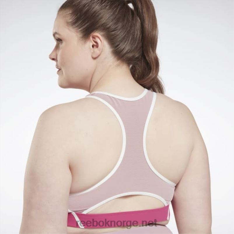 kvinner semi stolt rosa 2X42N804 Reebok lux racer vattert fargeblokkert BH (plus size) - Bilde 6