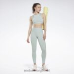 kvinner sjøsiden grå 2X42N615 Reebok rib høye leggings - Bilde 2