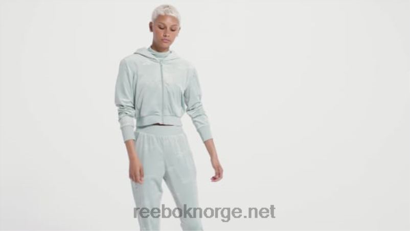 kvinner sjøsiden grå 2X42N785 Reebok classics energy q4 genser med glidelås i velour - Bilde 2