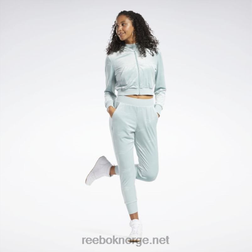 kvinner sjøsiden grå 2X42N785 Reebok classics energy q4 genser med glidelås i velour - Bilde 3