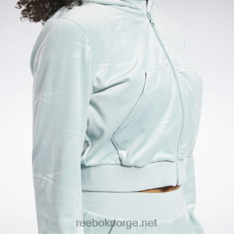 kvinner sjøsiden grå 2X42N785 Reebok classics energy q4 genser med glidelås i velour - Bilde 5