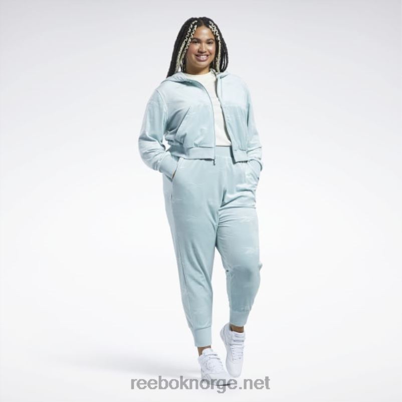 kvinner sjøsiden grå 2X42N899 Reebok classics energy q4 velour genser med glidelås (plus size) - Bilde 5