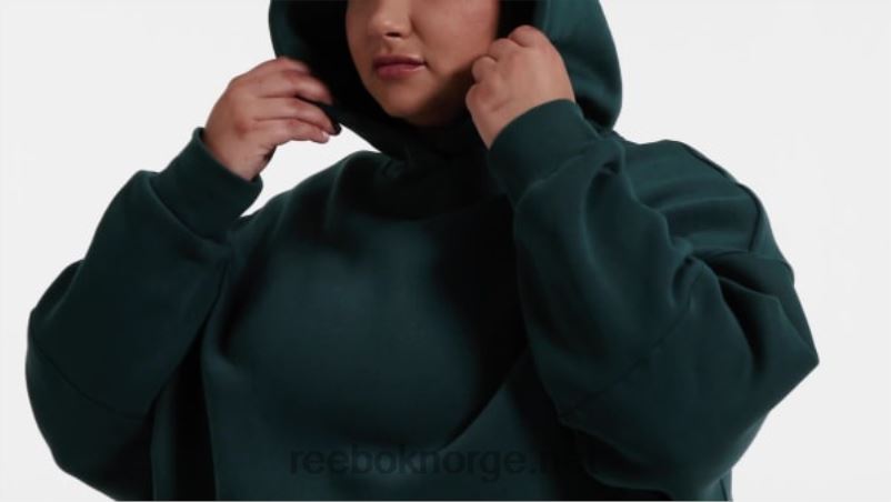 kvinner Skoggrønn 2X42N586 Reebok studio resirkulert oversize hettegenser (plus size) - Bilde 2