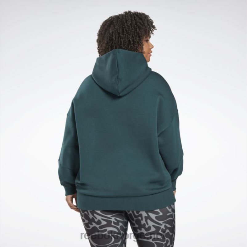 kvinner Skoggrønn 2X42N586 Reebok studio resirkulert oversize hettegenser (plus size) - Bilde 4