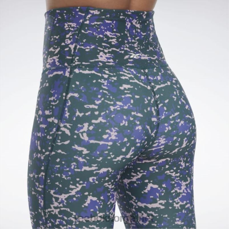kvinner Skoggrønn 2X42N620 Reebok lux 2.0 speckle moderne safari-leggings - Bilde 6