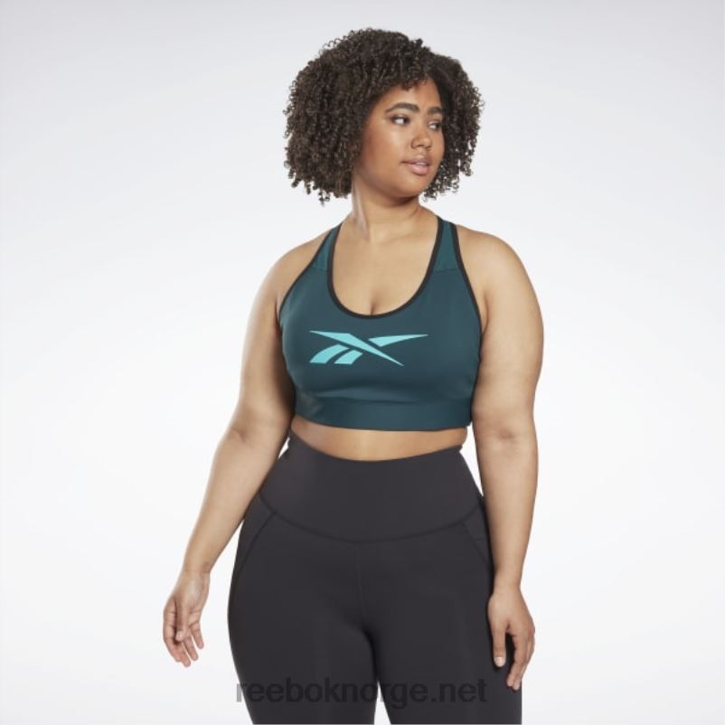kvinner Skoggrønn 2X42N663 Reebok lux vector racer sports-bh (plus size) - Bilde 1