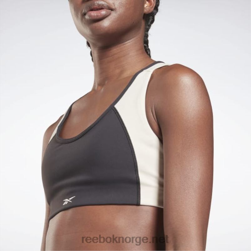 kvinner sort/stukk 2X42N605 Reebok lux racer-polstret colorblock sports-bh - Bilde 4