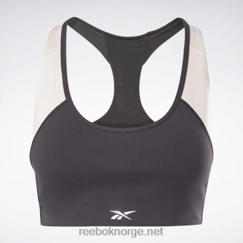 kvinner sort/stukk 2X42N605 Reebok lux racer-polstret colorblock sports-bh - Bilde 6