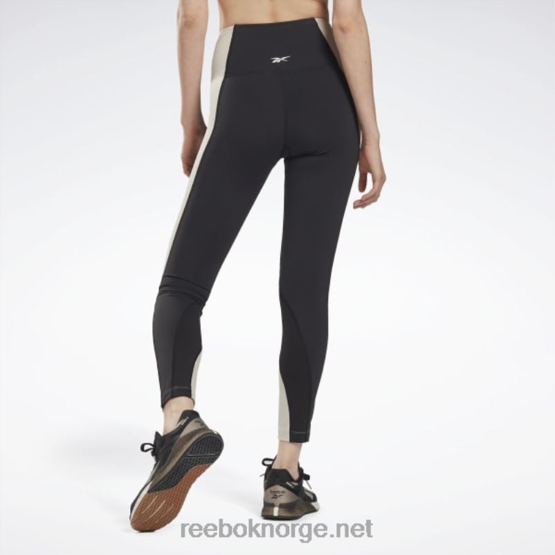 kvinner sort/stukk 2X42N613 Reebok lux high-rise colorblock leggings - Bilde 4