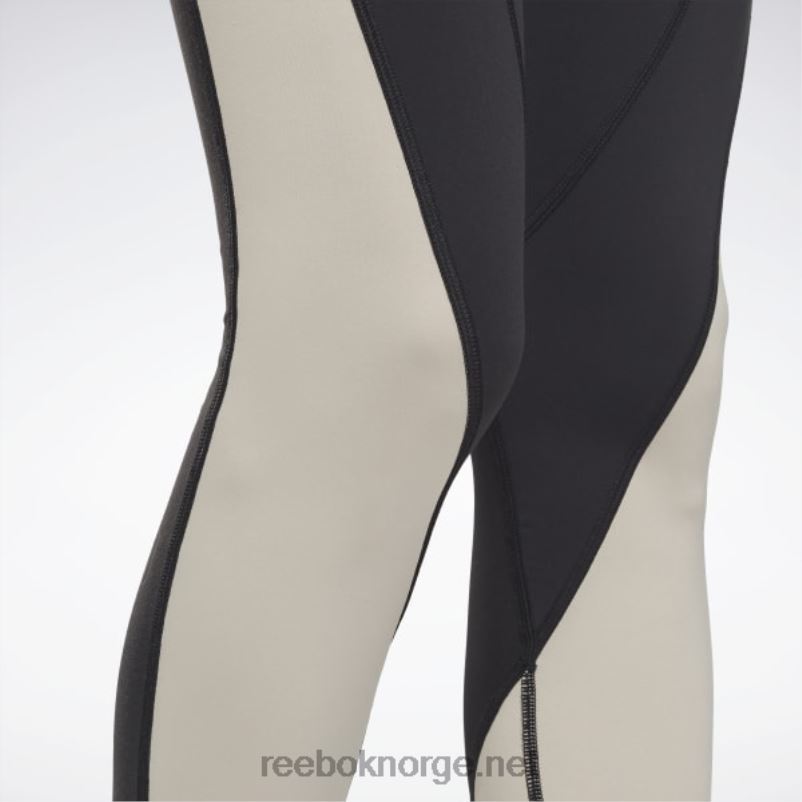 kvinner sort/stukk 2X42N613 Reebok lux high-rise colorblock leggings - Bilde 6