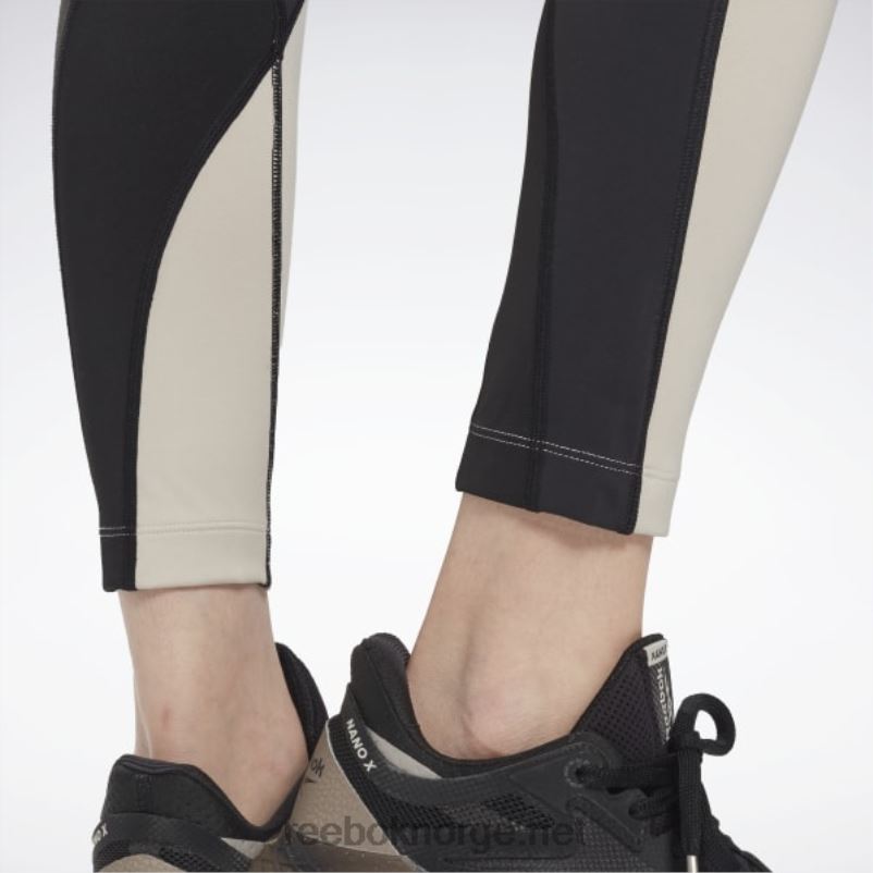 kvinner sort/stukk 2X42N613 Reebok lux high-rise colorblock leggings - Bilde 7