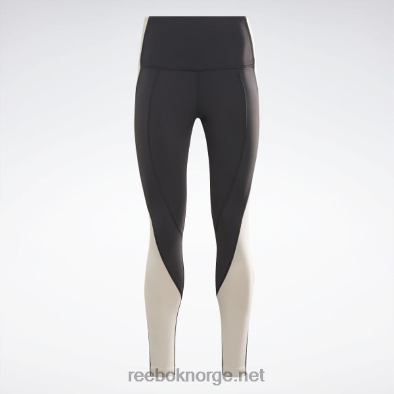 kvinner sort/stukk 2X42N613 Reebok lux high-rise colorblock leggings - Bilde 8