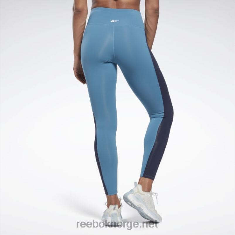 kvinner stålblå s23-r 2X42N522 Reebok lux fargeblokk-tights med høy midje - Bilde 3