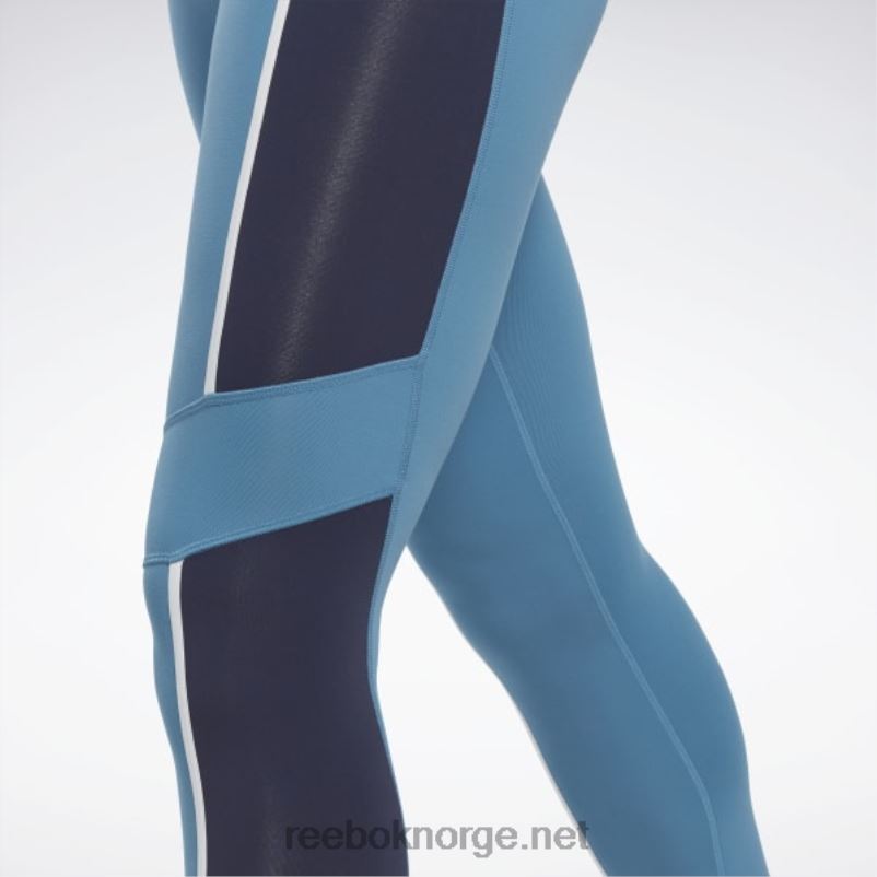 kvinner stålblå s23-r 2X42N522 Reebok lux fargeblokk-tights med høy midje - Bilde 4