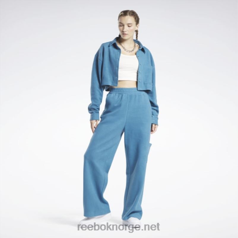 kvinner stålblå s23-r 2X42N524 Reebok klassiske omvendt fleece bukser med brede ben - Bilde 2