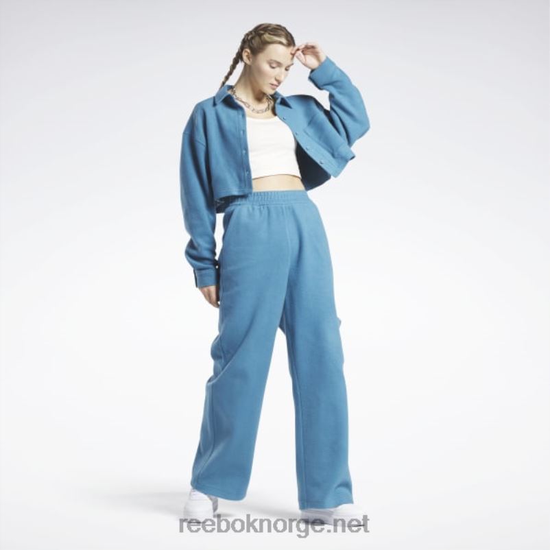 kvinner stålblå s23-r 2X42N524 Reebok klassiske omvendt fleece bukser med brede ben - Bilde 4