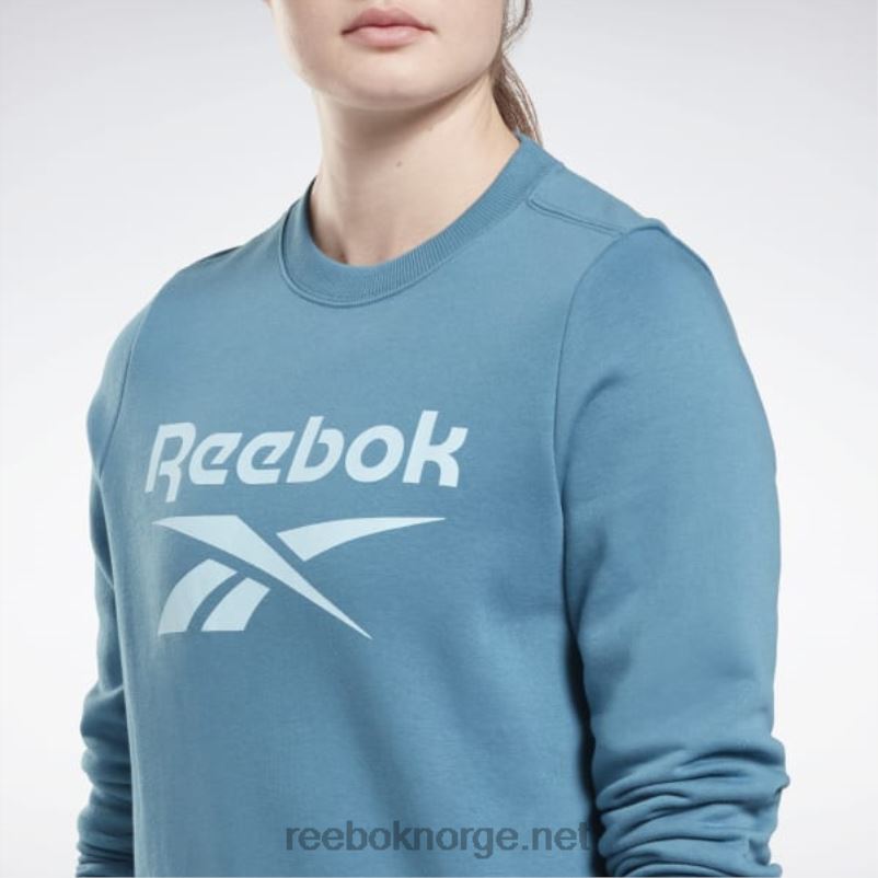 kvinner stålblå s23-r 2X42N827 Reebok identitet stor logo fleece crew sweatshirt - Bilde 4